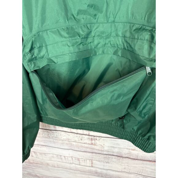 Mens VTG Hodgman Lakestream Fish Waterproof Raincoat Green Pocket Hood Wading L - Picture 7 of 10